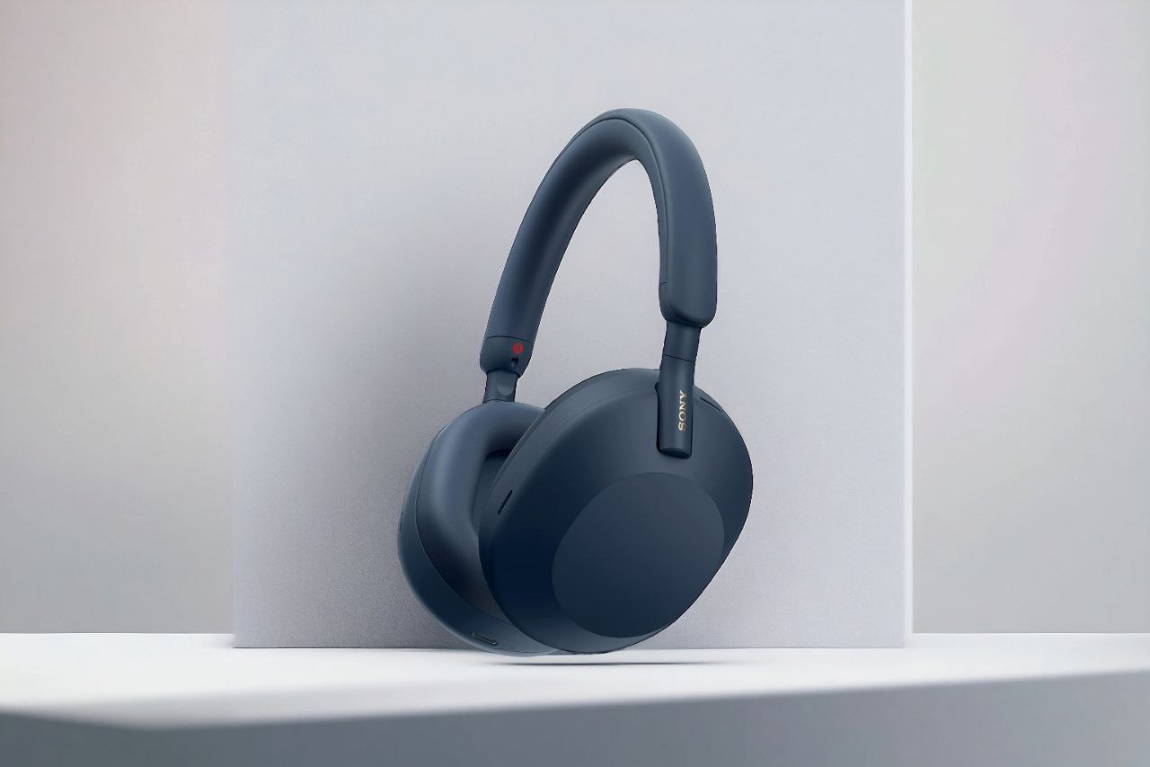 Sony WH-1000XM5 wireless headphones with noise cancellation and premium design.